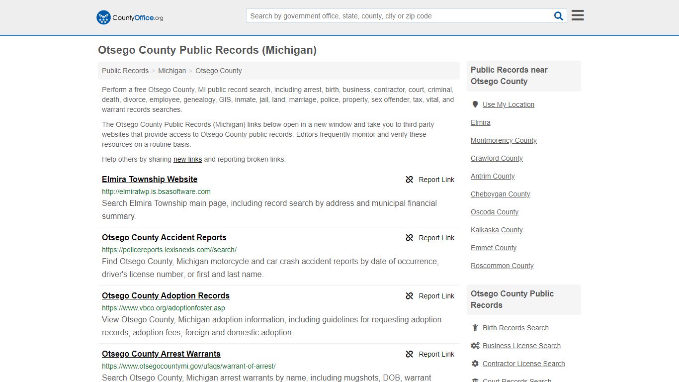 Public Records - Otsego County, MI (Business, Criminal ...